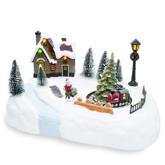 361041 Carrousel paysage de Noël Lumières de Noël Sons et mouvements 20x20x16 cm