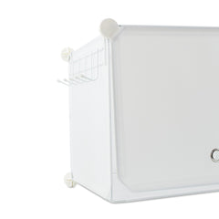 Armoire de rangement à étagères modulaires en PVC blanc