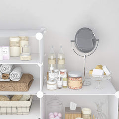 Armoire de rangement à étagères modulaires en PVC blanc