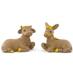 248122 Scène de Nativité 7 pcs Figurines avec 9 personnages Décorations de Noël