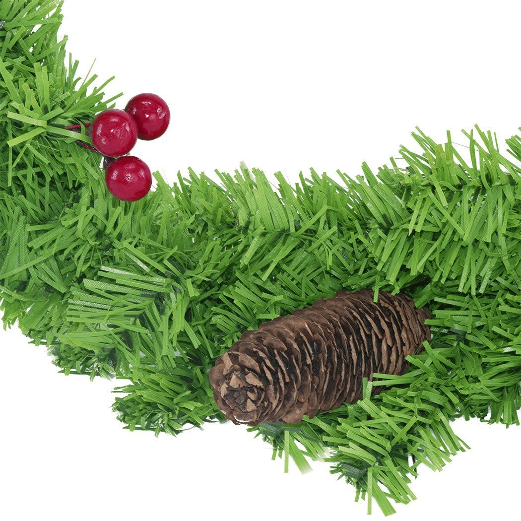 245008 Couronne de porte ronde avec baies et pommes de pin décorations de Noël