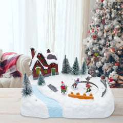 361040 Carrousel de Noël patinoire avec lumières, sons et mouvements 20x20x16 cm