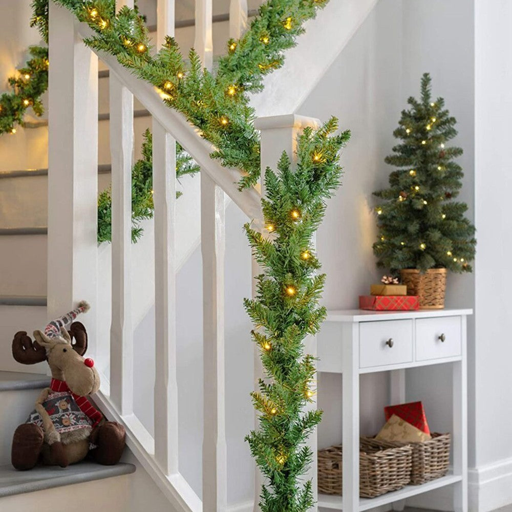 434969 Couronne de Noël 3mt Branche d'arbre 200 pointes chaudes Lumières à piles
