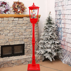 364001 Lanterne de Noël rouge H180 Cm Décoration avec musique et mini lumières