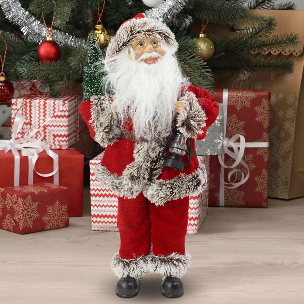 103235 Père Noël avec arbre lanterne son et mouvement 45 cm mécanisme carillon