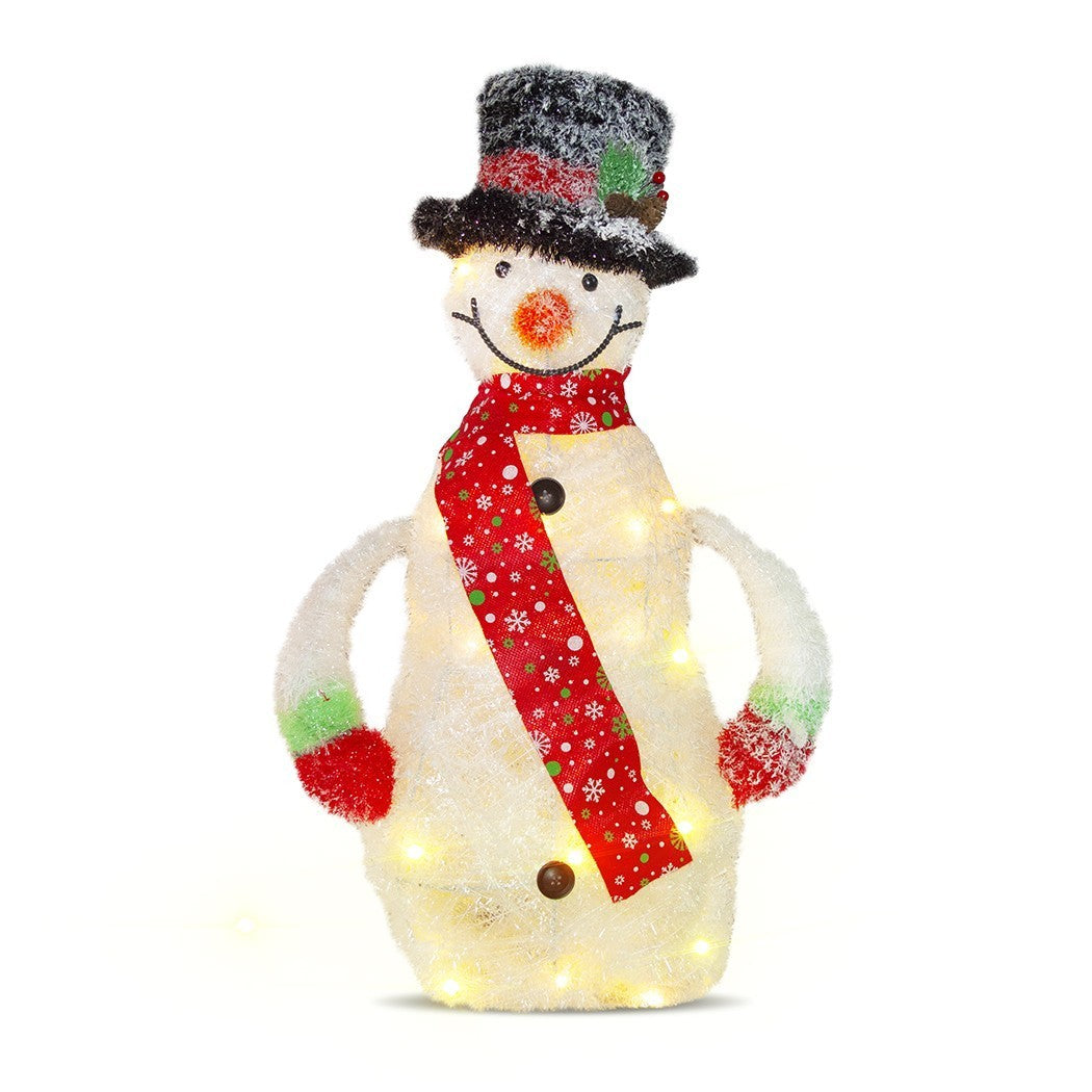 293027 Bonhomme de neige décoratif LED 78 cm avec écharpe et chapeau
