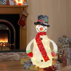 293027 Bonhomme de neige décoratif LED 78 cm avec écharpe et chapeau
