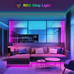 5050 Bande LED RVB 5mt Luminosité Couleur Rythme réglable APP ou télécommande