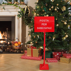 280032 Père Noël Boîte aux lettres 110cm rouge Décorations de Noël pour maison