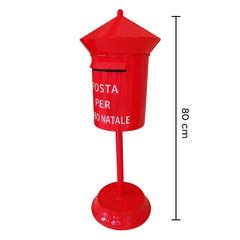 280035 Père Noël Boîte aux lettres ronde 80cm Couleur rouge Décoration de Noël