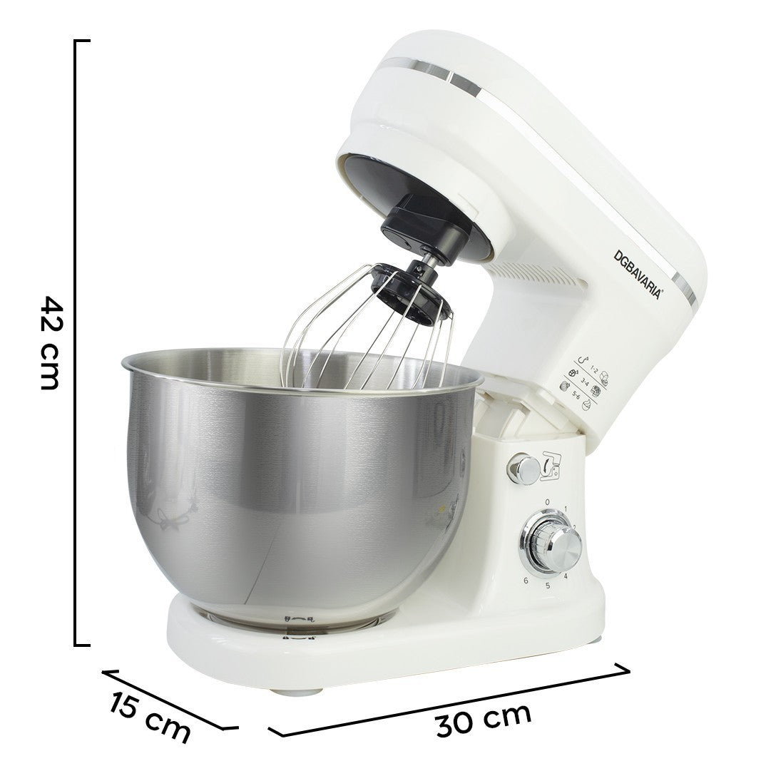 Blender planétaire DGBAVARIA 5L accessoires en acier inoxydable 6 vitesses 1200W