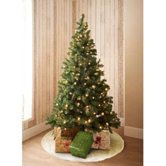 Tapis de base pour sapin de Noël 100 cm poils très doux blanc