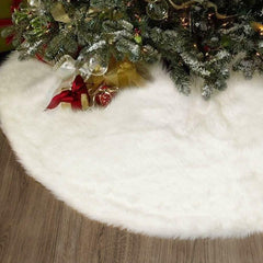 Tapis de base pour arbre de Noël 80 cm poils très doux blanc