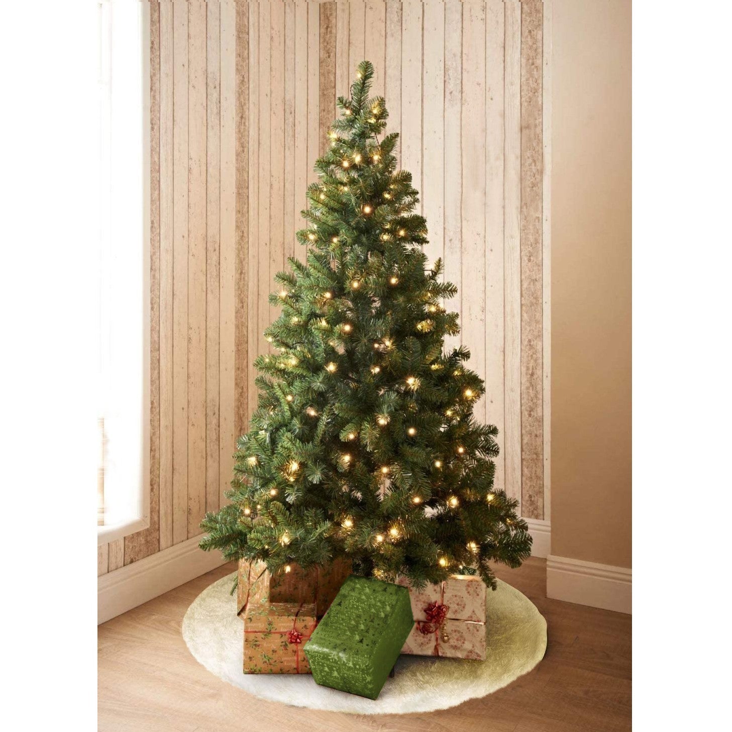 Tapis de base pour arbre de Noël 80 cm poils très doux blanc