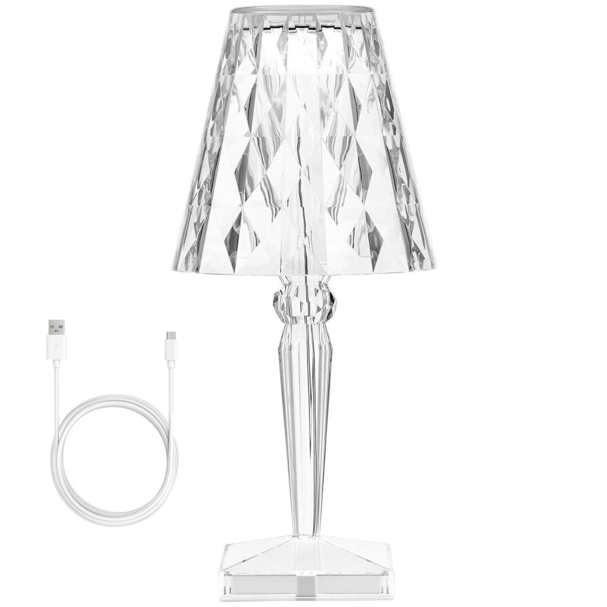 Lampe de table diamant à LEDs colorées avec touche USB