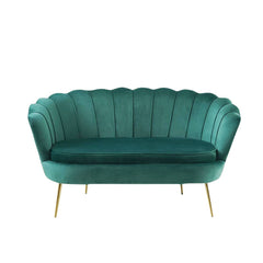 Canapé de salon 2 places en velours LOLA shell seat vintage 122x73x78 cm