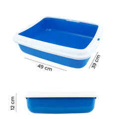 10547 BIG Bac à litière pour chat 49x39x12Hcm bac à litière et bord relevé