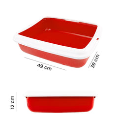 10547 BIG Bac à litière pour chat 49x39x12Hcm bac à litière et bord relevé