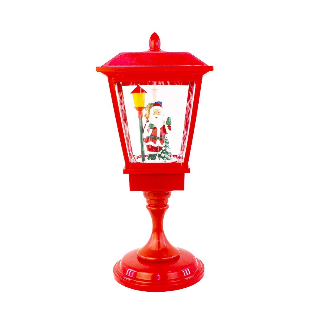 243022 Lampe de Noël rouge décoration en plastique, sons, lumières et mouvements