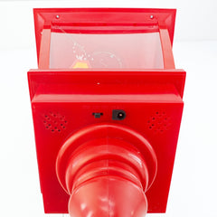 243022 Lampe de Noël rouge décoration en plastique, sons, lumières et mouvements