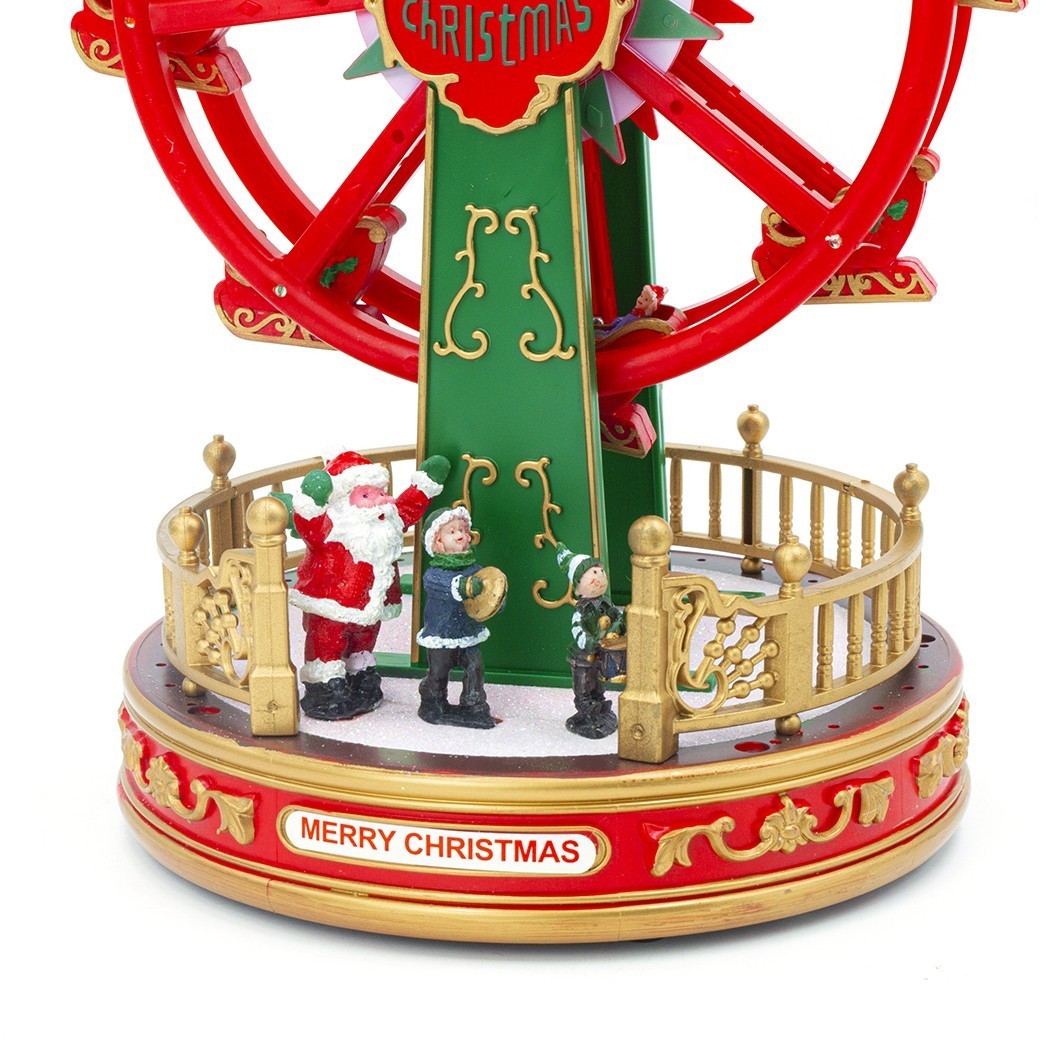 243018 Roue de Noël panoramique Carillon H30 Lumières Sons et Mouvement