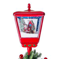 392040 Lanterne Noël rouge H195cm Décoration Sons Mini Lumières et guirlande