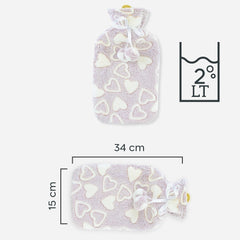 567910 Bouillotte 2L avec doublure en peluche pour la chaleur et la détente