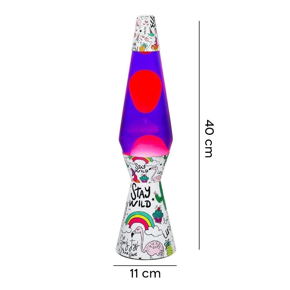 XL1768 Lampe à lave 40cm base Licorne Magma Magma Glitter Colours Modern Design
