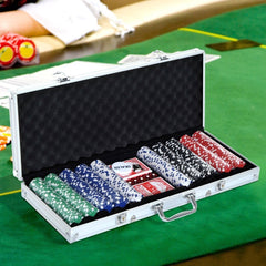 Set de poker professionnel 500 jetons avec étui et 2 jeux de cartes