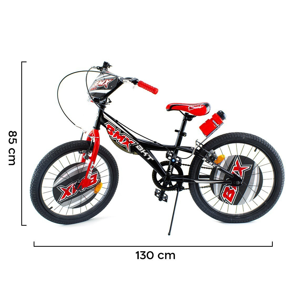 Vélo BMX BKT Diamètre 20" Cadre en acier avec cloche et bouteille d'eau