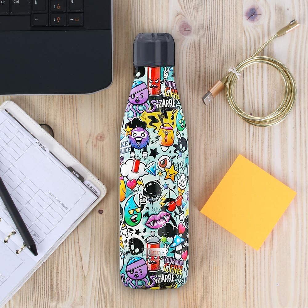 Bouteille thermique GRAFFITI 500ml Acier inoxydable double paroi BPA FREE ID0085