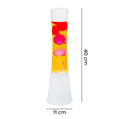 XL1757 Lampe à lave 40cm base blanche avec design moderne magma