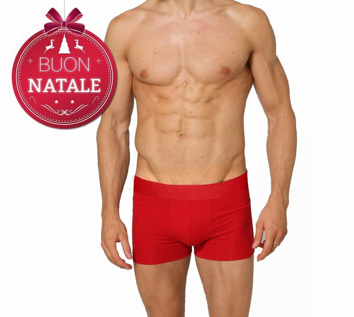 Boxer - shorty - homme - en coton rouge DASHER noël
