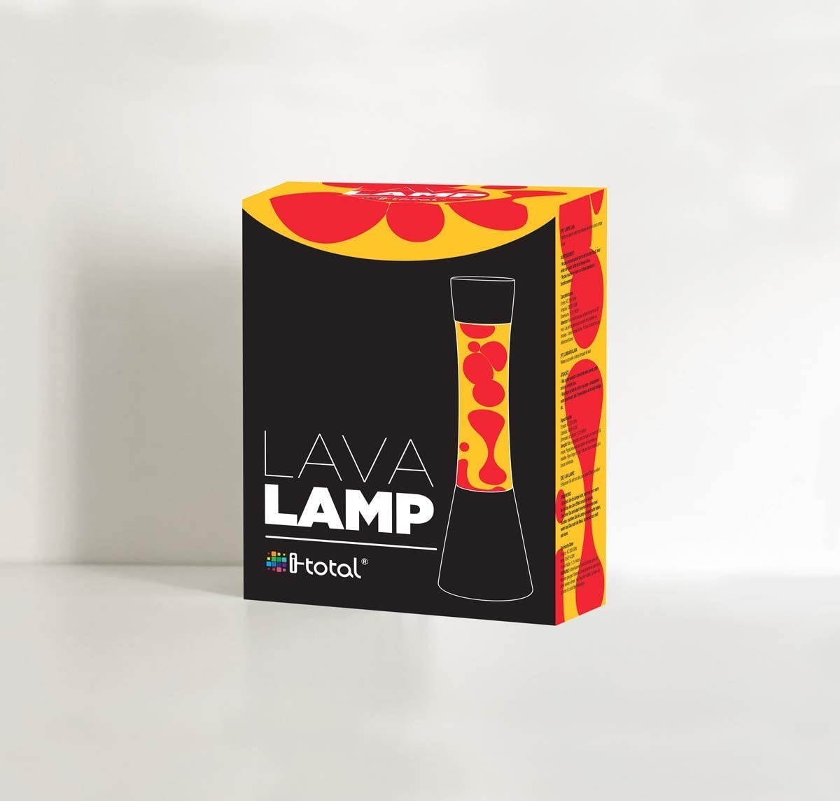XL1759 Lampe à lave 40cm base noire avec design moderne magma vert et jaune