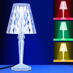 565621 Lampe de table en verre avec lampes LED multicolores et câble USB