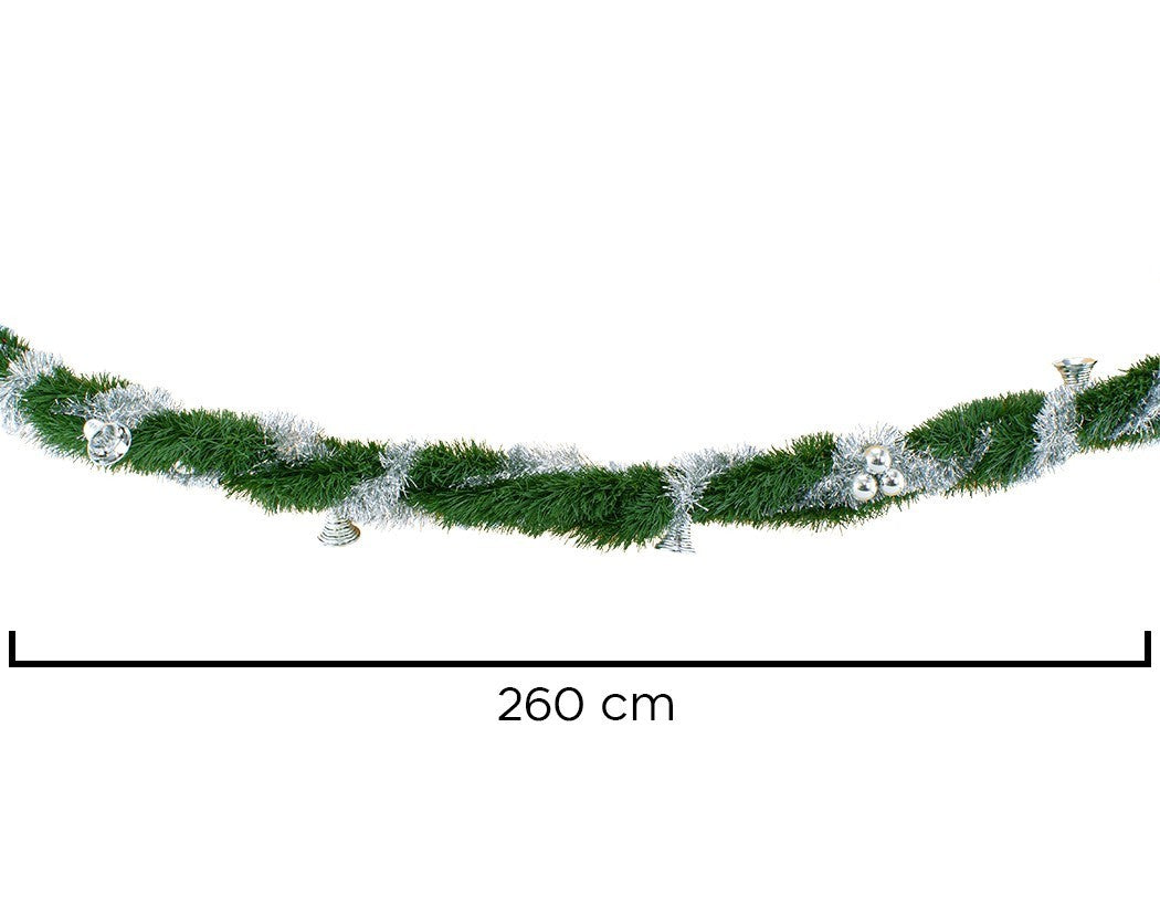 47850 Couronne de Noël branches d'arbre enneigées 290 cm Décorations de Noël
