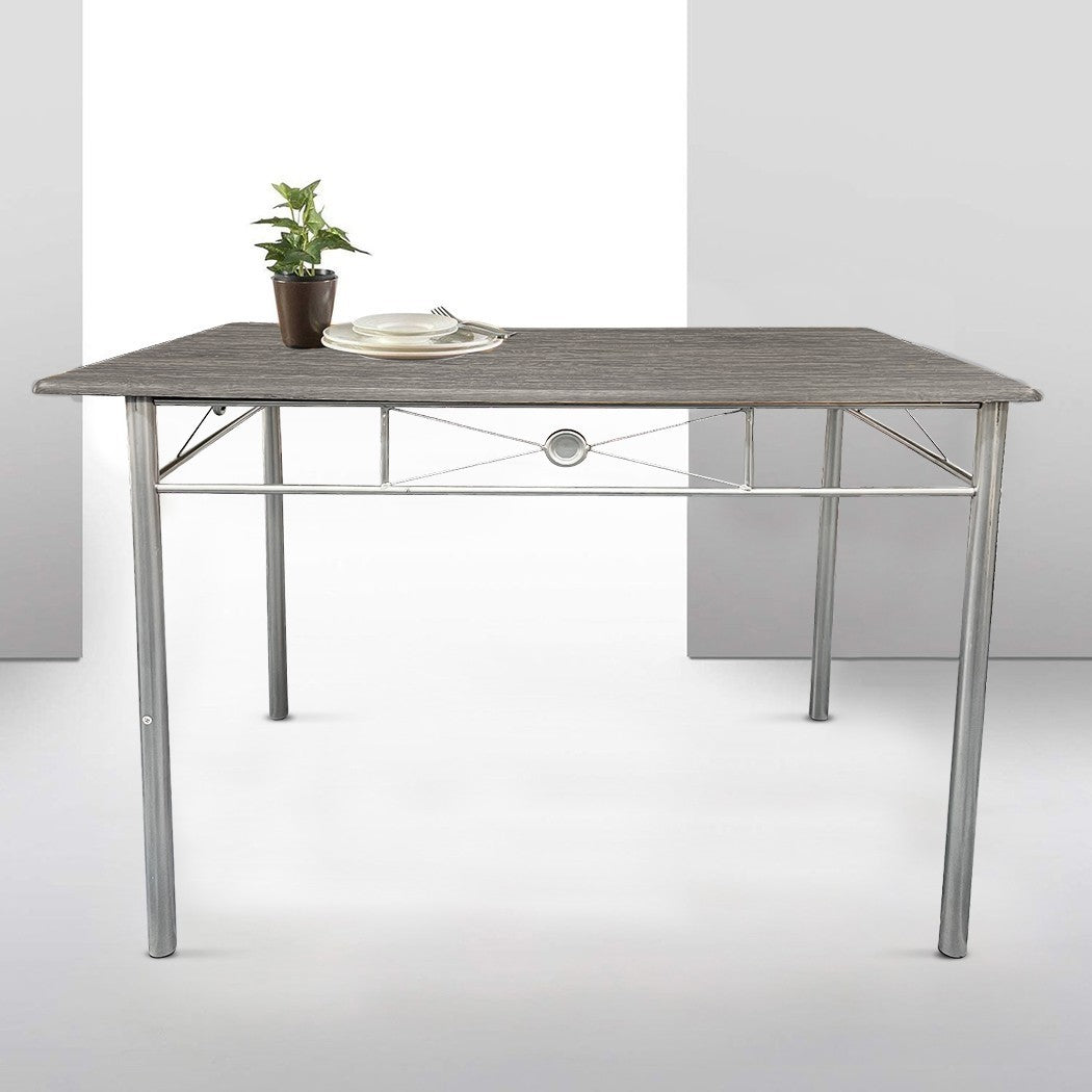 536063 Set de table rectangulaire et 4 chaises ALDO en bois MDF gris et métal