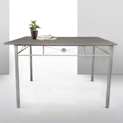 536063 Set de table rectangulaire et 4 chaises ALDO en bois MDF gris et métal