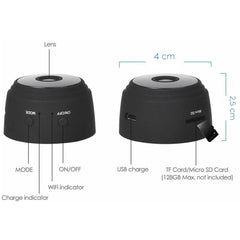 29037 Mini Caméra Wifi HD Sans Fil et Micro Caméra Espion Cachée avec Micro SD