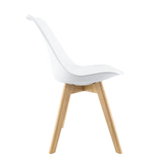 Chaise de salle à manger TULIP pieds en bois et assise souple 48x50x82H