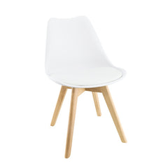 Chaise de salle à manger TULIP pieds en bois et assise souple 48x50x82H