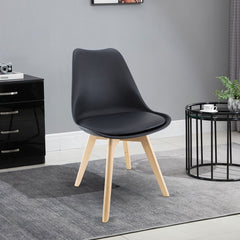 Chaise de salle à manger TULIP pieds en bois et assise souple 48x50x82H