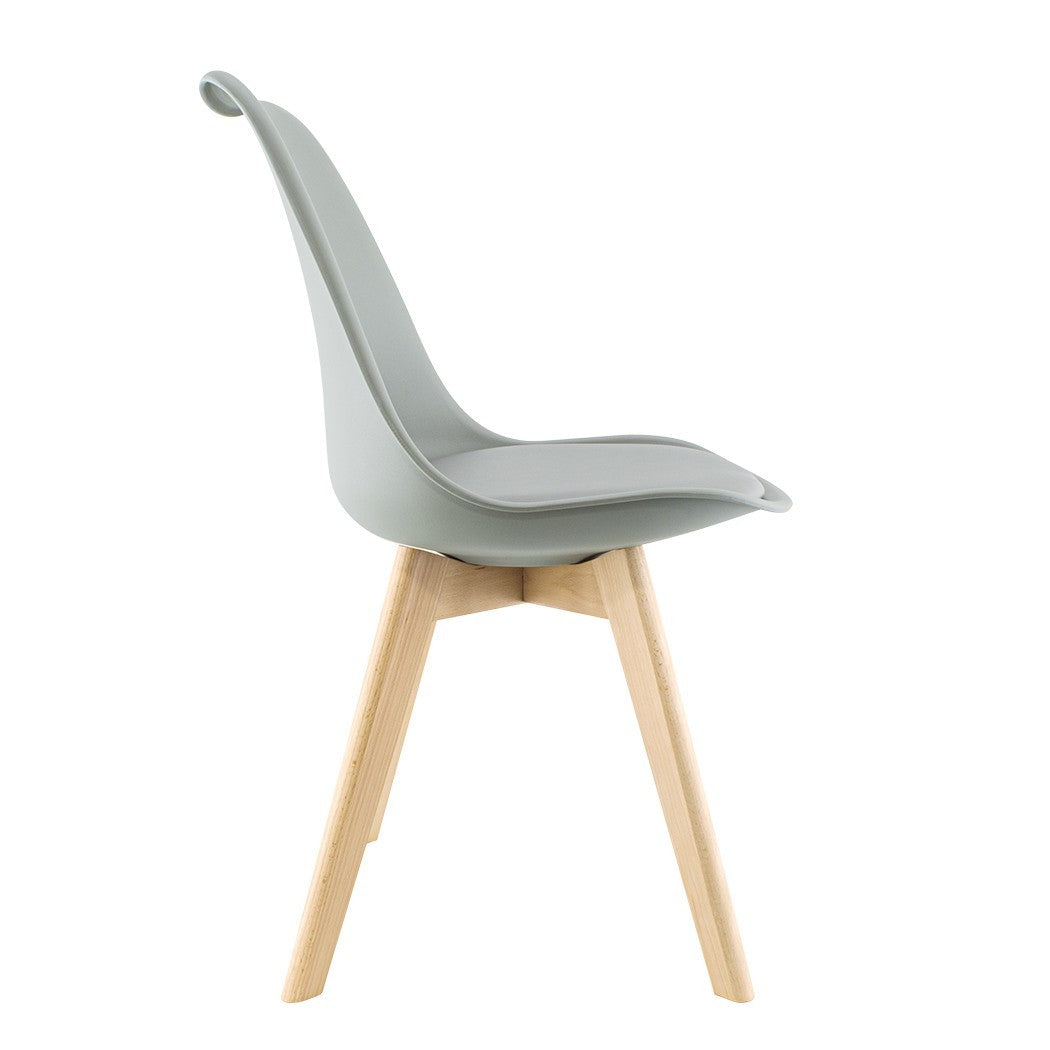 Chaise de salle à manger TULIP pieds en bois et assise souple 48x50x82H