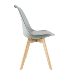 Chaise de salle à manger TULIP pieds en bois et assise souple 48x50x82H