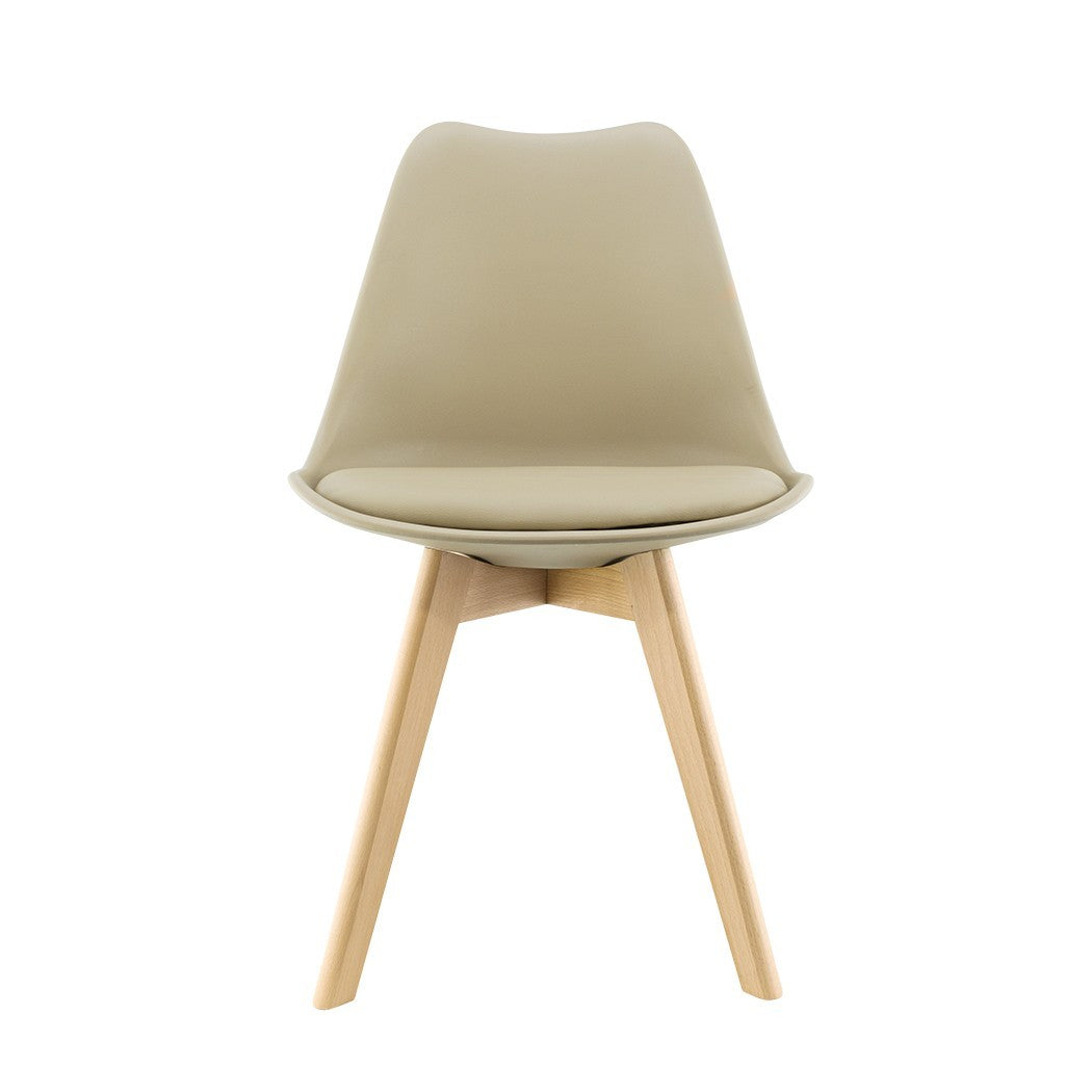 Chaise de salle à manger TULIP pieds en bois et assise souple 48x50x82H