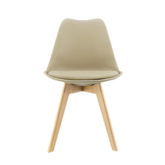 Chaise de salle à manger TULIP pieds en bois et assise souple 48x50x82H