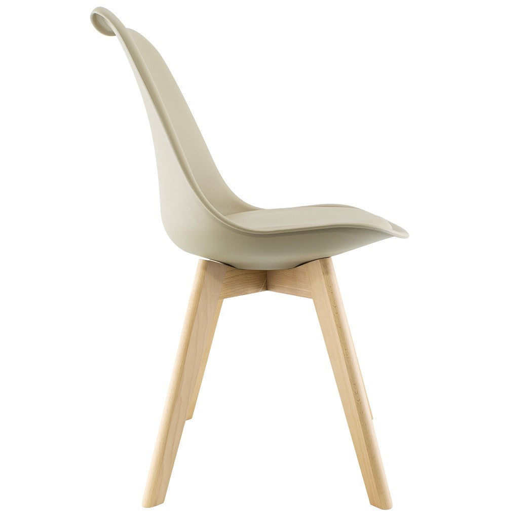 Chaise de salle à manger TULIP pieds en bois et assise souple 48x50x82H