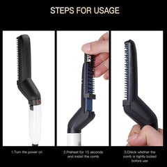 478962 Lisseur et brosse pour barbe et cheveux Peigne modelant 2en1 pour démêler