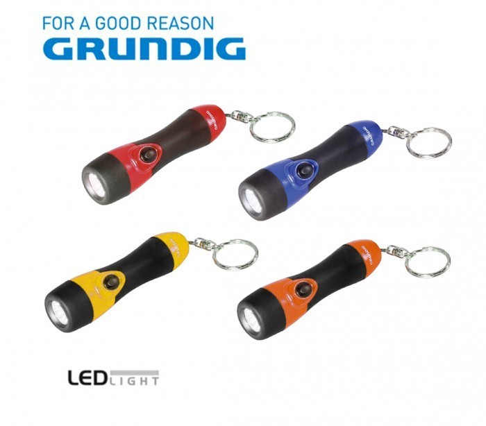 Mini lampe de poche 1 led avec un porte-clés et une poignée en caoutchouc 9 cm