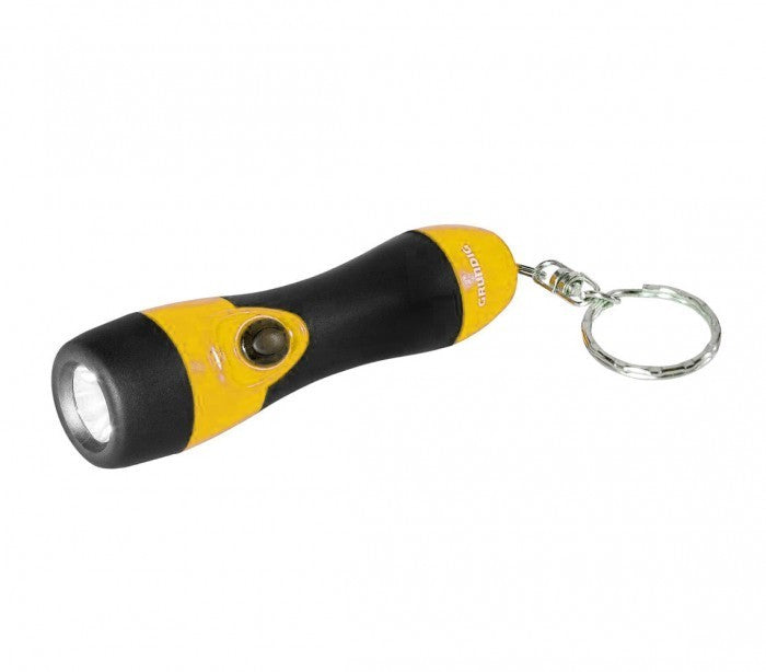 Mini lampe de poche 1 led avec un porte-clés et une poignée en caoutchouc 9 cm